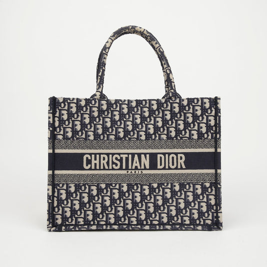 DIOR オブリーク ミディアム ブック トートバッグ ブルー 156730775 [P]