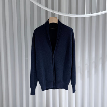 LORO PIANA キャッシュミア 100 カーディガンジャケット ネイビー 48 157092668
