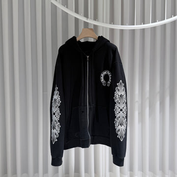 CHROME HEARTS ホースシュー フローラル フードジッパー ブラック 157092685