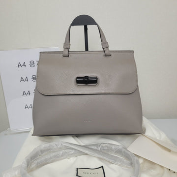 GUCCI グレー バンブー トップハンドル 2WAY 392013 157092700