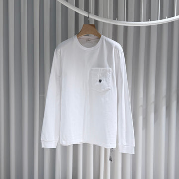 Celine Pocket Logo Long Sleeve T-Shirt White 157092822