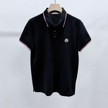 MONCLER ロゴパッチ半袖ポロシャツ ブラック 157092824