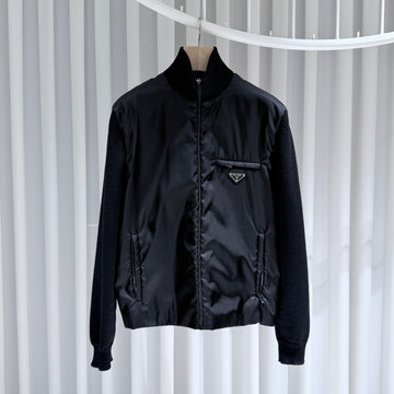 PRADA Rinylon Double Track Blouson Jacke Schwarz 157093458