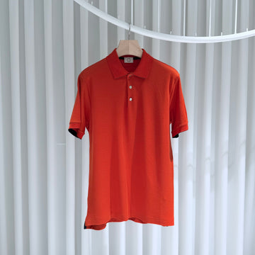 Hermes Technical Polo Collar Short Sleeve T-Shirt Orange 157093518