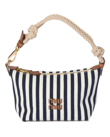 MIU MIU Cotton Leder Pouch Blau Cognac 5NE841 2I0G F0B9P 157098044