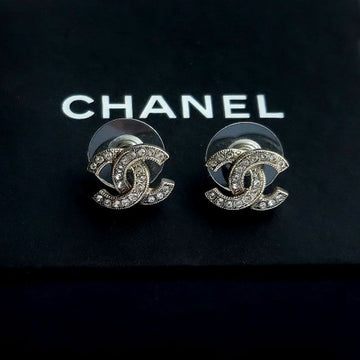 CHANEL Kristall CC-Logohänger A88429 Silber Vollset Neu 157100316
