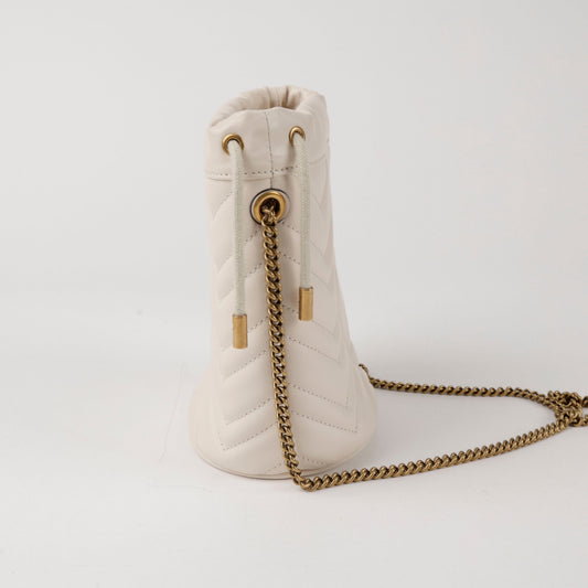 Gucci GG Marmont Mini Bucket Bag White 156720260