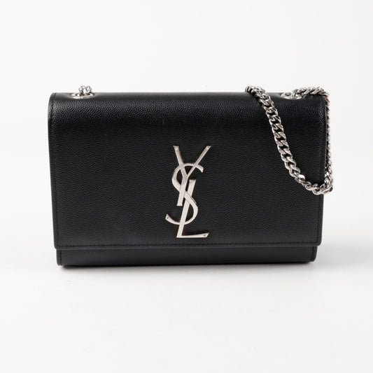 Saint Laurent Small Leather Chain Shoulder Bag Black 156721721