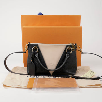 LOUIS VUITTON Monogram Ansatz V Tote- und Schultertasche Schwarz Creme 156957890