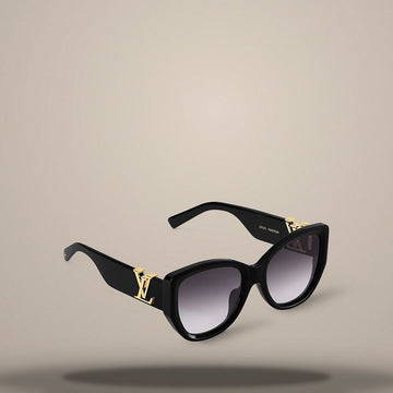 LOUIS VUITTON Katze Augen Sonnenbrille aus schwarzem Acetat 157105081