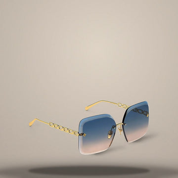 LOUIS VUITTON Schmuckviereck-Sonnenbrille mit goldfarbenem Metallrahmen Z1860U 157105084