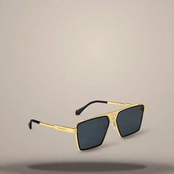 Louis Vuitton Evidence Metal Square Sunglasses Black and Gold Tone Frame 157105151