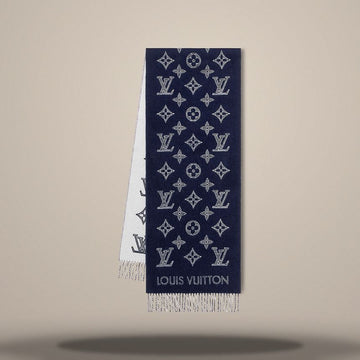 Louis Vuitton Monogram Shadow Scarf Navy Blue M79186 157105229