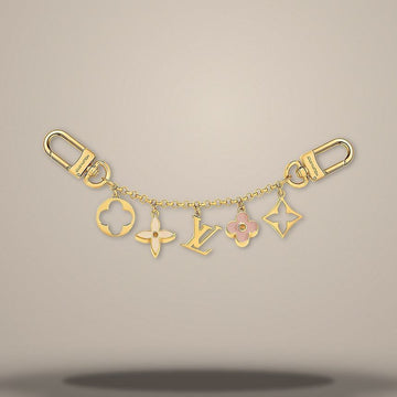 Louis Vuitton Monogram Flower Bag Charm Chain in Gold Finished Brass 157105406