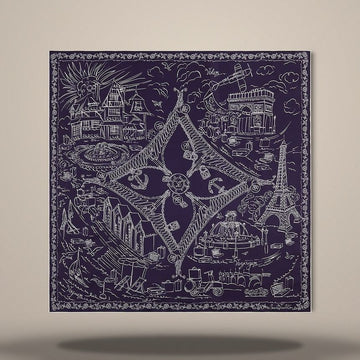 LOUIS VUITTON Süße Flucht Quadrat 90 navyblau M98449 157105457