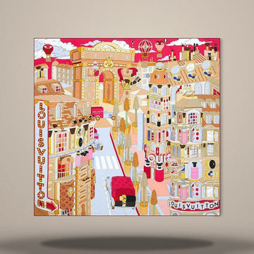 Louis Vuitton Paris En Botte Square 90 Pink M96968 157105466