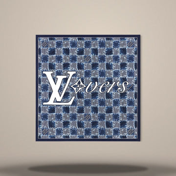 Louis Vuitton Splash Damier Silk Square Navy M96293 157105478