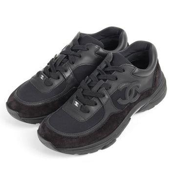 CHANEL CC Logo Cruise Suede Sneakers Black 36(230) 157116176