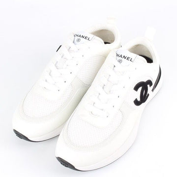 CHANEL Mesh Suede Calfskin & White Sneakers 41(275) 157116227