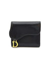 DIOR Sattel Geldbörse Schwarz Kalbsleder Zustand A 157116825 [P]