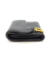 DIOR Sattel Geldbörse Schwarz Kalbsleder Zustand A 157116825 [P]