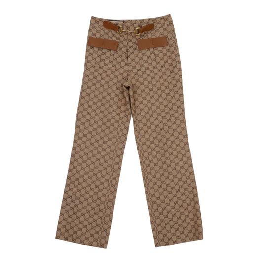 Gucci Horsebit Trimmed Trousers 156720088