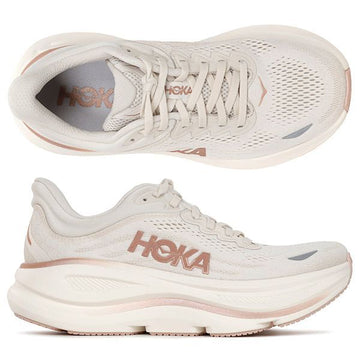 HOKA ONE ONE オートミルク ローズゴールド ボンディ 9 スニーカー 1162012 OSG 157118337