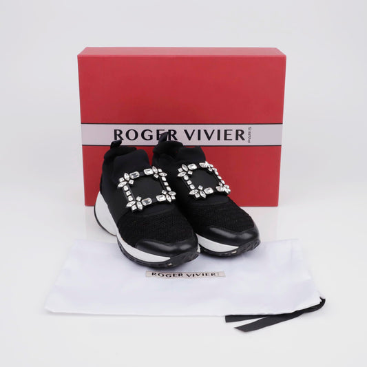 Roger Vivier Run Strap Buckle Sneakers Black 156728656