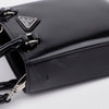 Prada Triangle Logo Small Brushed Leather Tote Bag Black 156922922 [P]