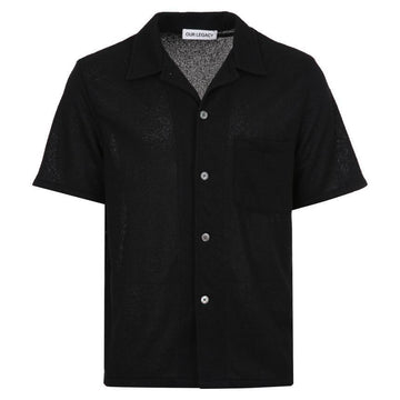 Our Legacy Boucle Black Short Sleeve Shirt 25SS M2202BB 140332916