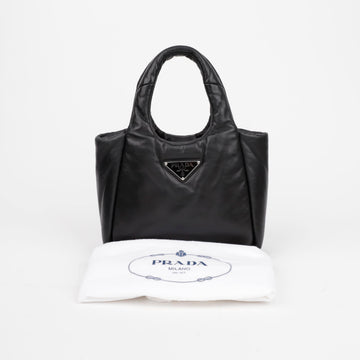 Prada Soft Padded Napa Leather Tote Bag Black 156005359