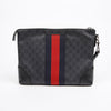 GUCCI Supreme Canvas Web Strap Clutch Bag Schwarz 157088502 [P]