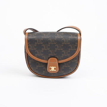 Celine Mini Triomphe Canvas Calfskin Shoulder Bag 156932038
