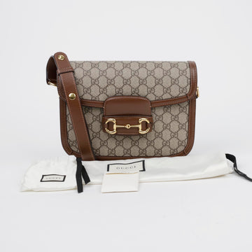 GUCCI Horsebit 1955 GG Klein Schultertasche Braun 155998356