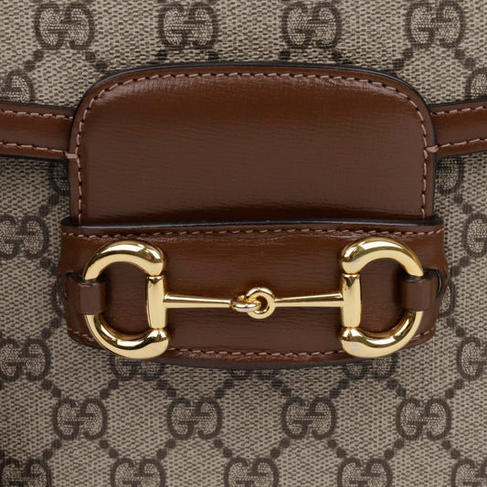 GUCCI Horsebit 1955 GG Klein Schultertasche Braun 155998356