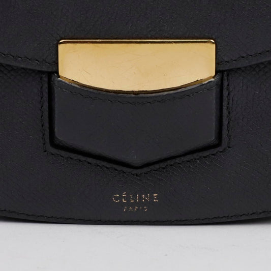 CELINE Trotter Small Grained Calfskin Schultertasche Schwarz 156057142