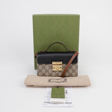 GUCCI Mini GG Supreme Canvas Top Handle Schultertasche Schwarz 156190478