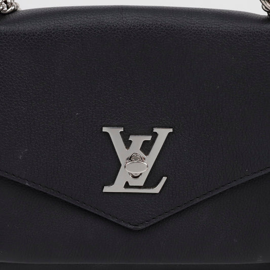 Louis Vuitton Leather MyLockMe Chain Shoulder Crossbody Bag Black 156054391