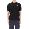 COMME DES GARCONS Polo-T-Shirt mit rotem Herz-Patch Schwarz 157119232 [P]
