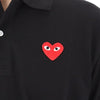 COMME DES GARCONS Polo-T-Shirt mit rotem Herz-Patch Schwarz 157119232 [P]