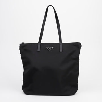 PRADA Nylon Dreiecklogo Shopper Bag & Schultertasche Schwarz (2VG024) 156289560
