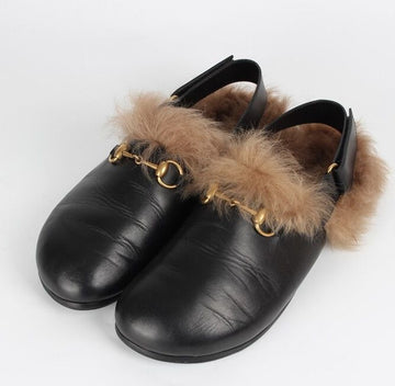 Gucci Men's Horsebit Fur Slippers 8.5 (275) 157119943