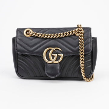 Gucci GG Marmont Mini Leather Shoulder Bag Black 156514583