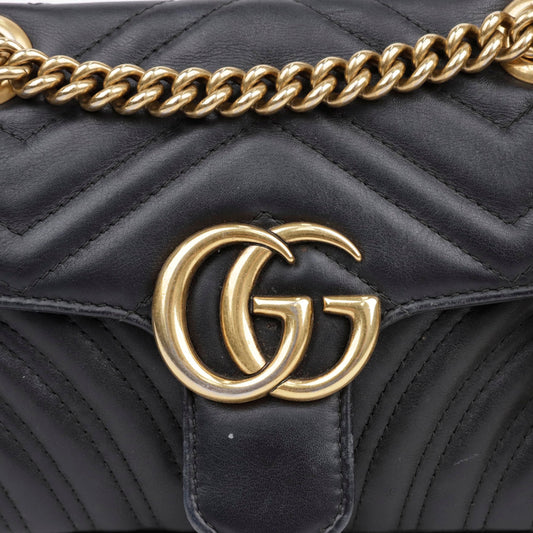 GUCCI ミニレザーショルダーバッグ ブラック 156514583