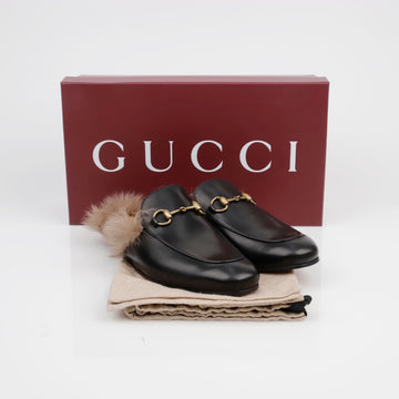 GUCCI メンズ フリンスタウン ブラック ファー ローファー 156693268