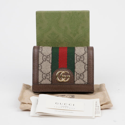 Gucci Ophidia GG Card Case Wallet Brown 156721919