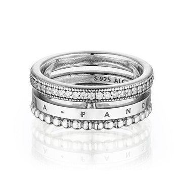 Pandora Signature Logo Pavé Beaded Women's Ring 192312C01 136078632