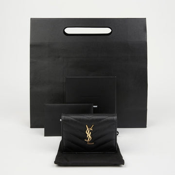 Saint Laurent Leather Monogram Bi-Fold Wallet Black 156909569