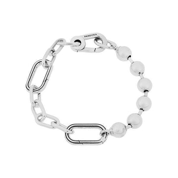 Pandora Bracelet Metal Bead & Link Chain Silver Women Bracelet 114370078