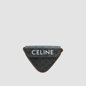 Celine Logo Print Triangle Canvas Small Crossbody Bag 195902 157120603